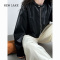 NEW LAKE美式复古甜酷皮衣外套女2024新款拉链立领短款机车服帅气pu皮夹克