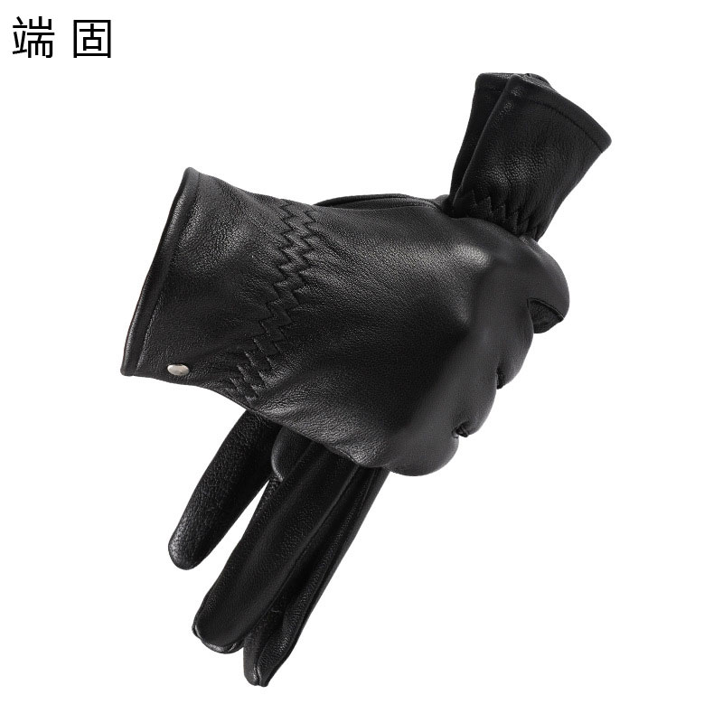 端固男女同款触屏加绒羊皮手套D13T/副高清大图