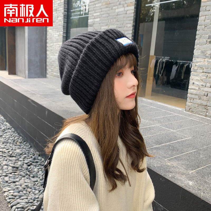 【南极人】针织帽女冬季毛线帽子秋冬保暖适合圆脸显脸小堆堆帽潮高清大图