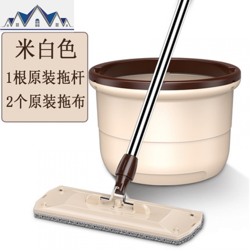 拖把平板家用瓷砖地一拖净懒人自动免手洗旋转干湿两用拖布桶 三维工匠高清大图