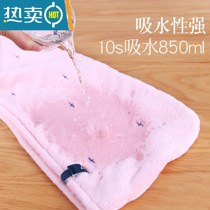 敬平干发帽女吸水速干毛巾洗头发帽子包头巾加厚器擦头家用 双层加厚干发帽(灰色)
