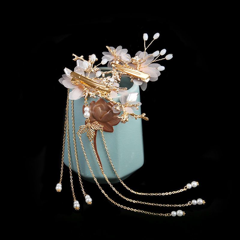 古装汉服头饰发簪套装古风发冠簪子全套流苏发饰配饰发梳步摇饰品 m