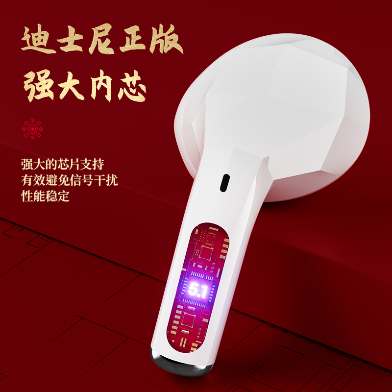 优加正版迪士尼蓝牙耳机真无线新款双耳降噪超长待机跑步运动女士款可爱米奇米妮适用于安卓苹果华为