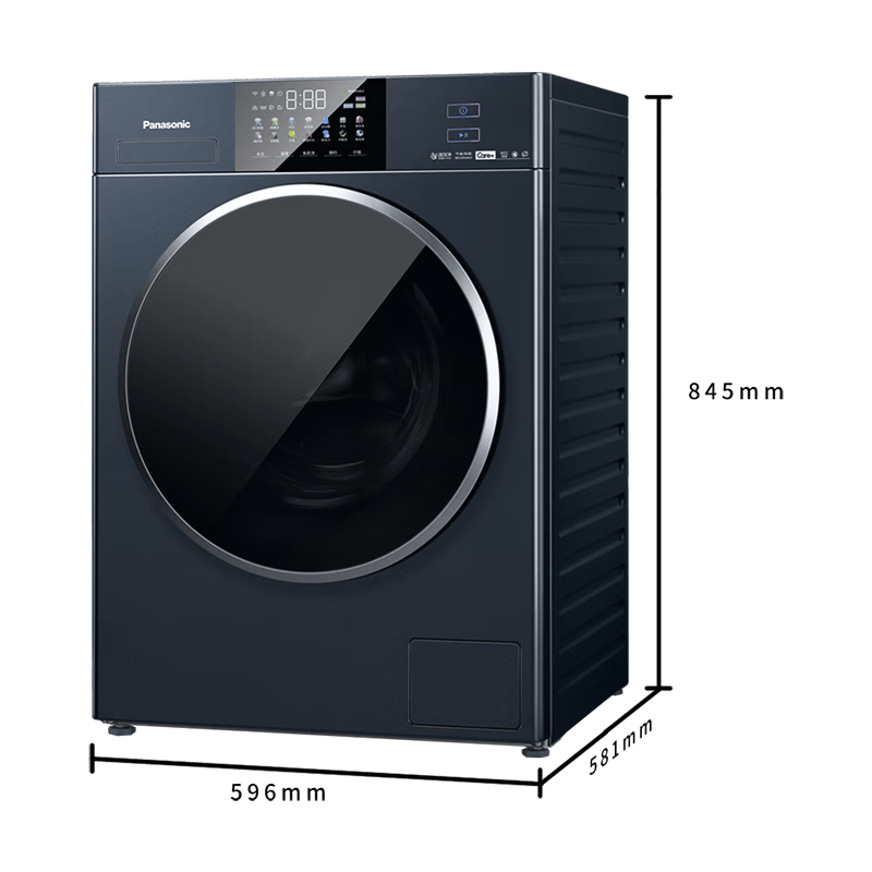 松下 XQG100-E186 10公斤滚筒BLDC变频电机 95°高温除菌 除螨洗羽绒服洗羊毛洗 泡沫净 智能投放彩屏高清大图