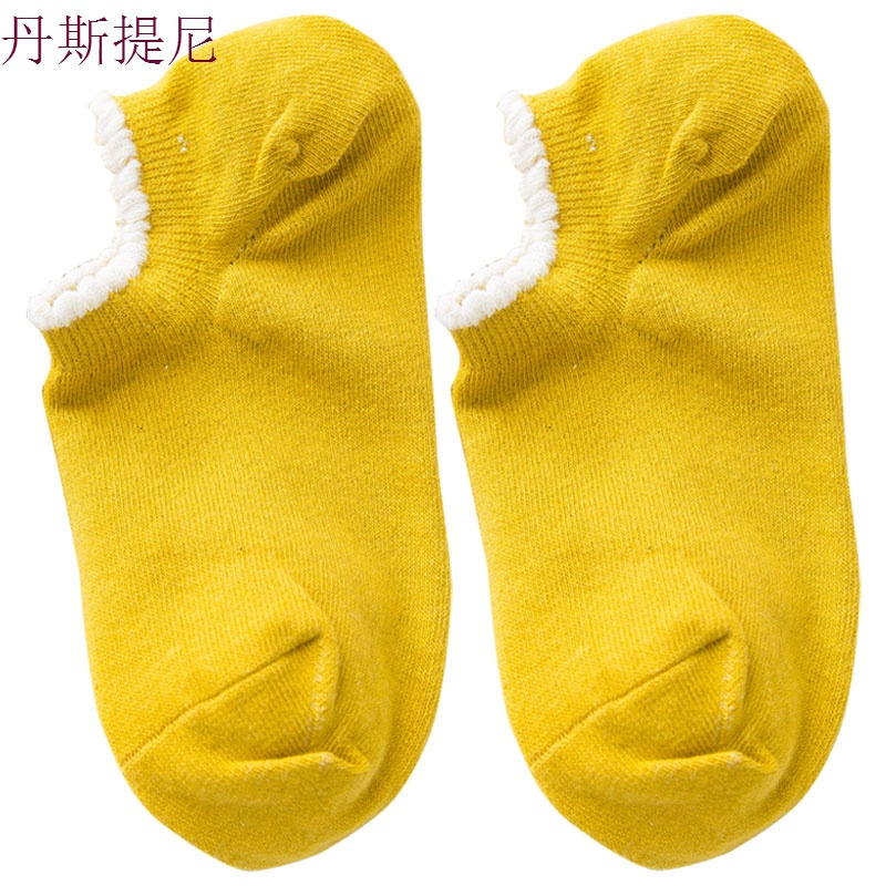 5双 袜子女短袜浅口韩国可爱新款船袜女纯棉浅口隐形夏季薄款韩版