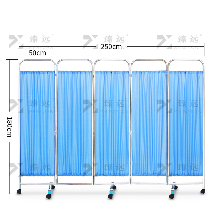 臻远 ZY-PF07 医用屏风隔断移动折叠折屏带轮客厅美容院遮挡布艺折屏 加厚款五折