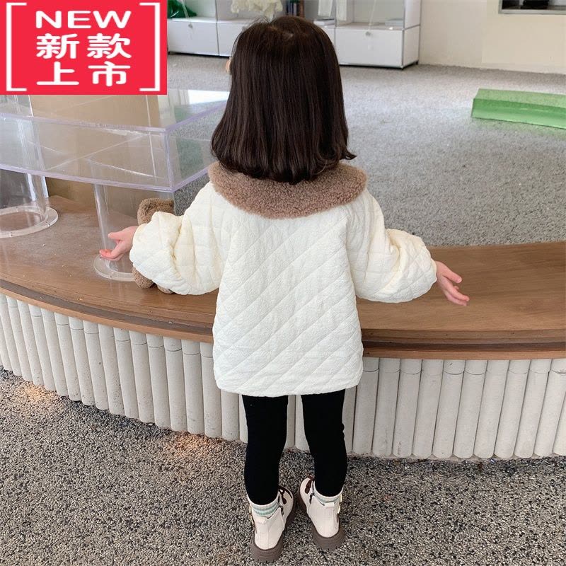 可莉允女童加绒棉服外套秋冬季2022新款儿童棉袄女宝宝洋气冬装加厚棉衣图片