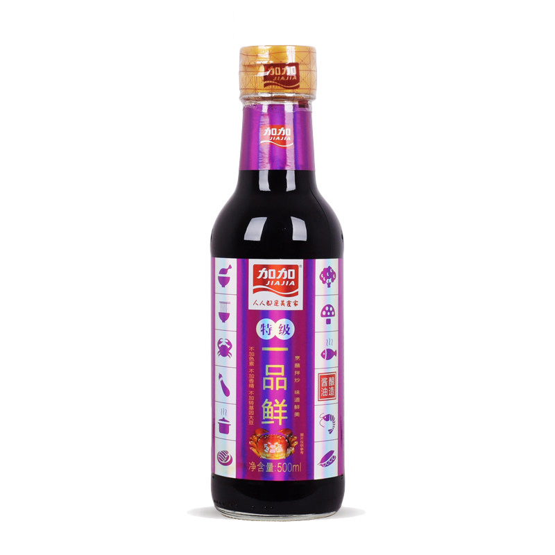 加加特级一品鲜500mL/瓶 特级生抽 炒菜凉拌 非转基因 大豆酿造酱油 加加出品