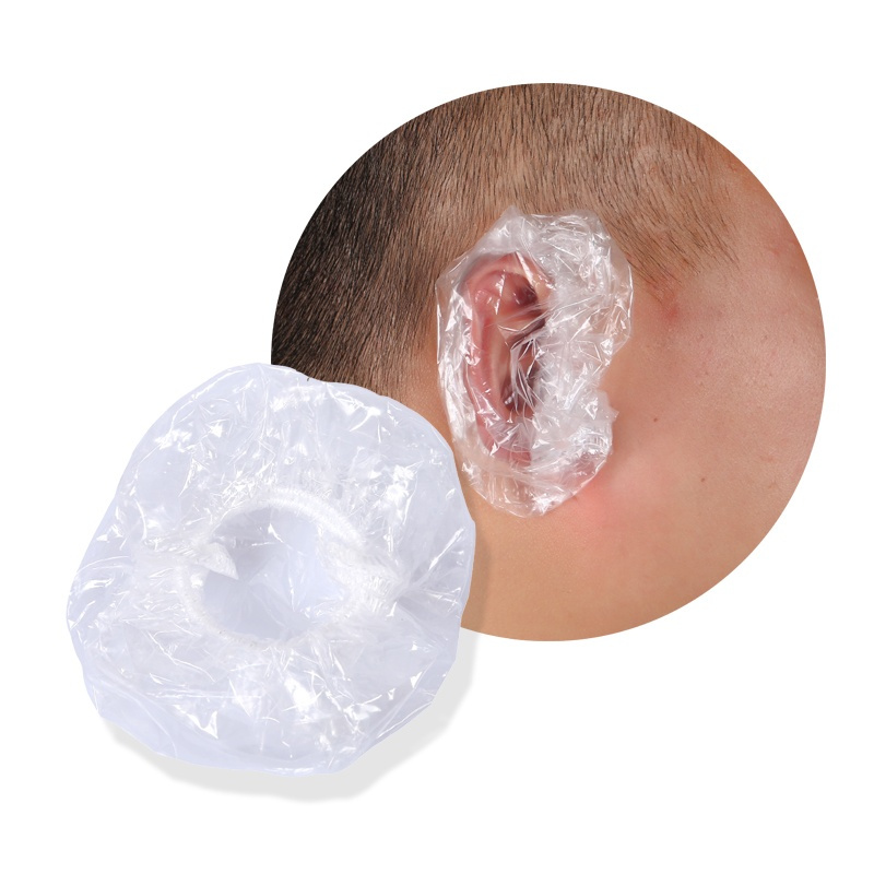 100个一次性耳套防水耳罩塑料耳套染发耳罩洗澡护耳一次性耳罩