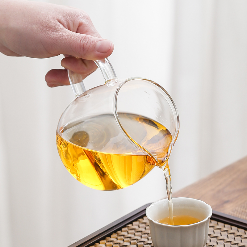 MULTIPOTENT茶具配件高硼硅耐热公道杯泡茶杯玻璃龙胆公道杯[小]