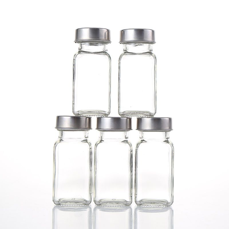 5个套装(送贴纸) 厨房玻璃调料瓶撒料佐料材料罐子套装盐味精调味品烧烤调料盒家用