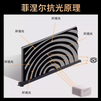 联想地升电动投影幕布家用投影仪升降带音响语音联动8K抗光黑晶适用于坚果极米当贝海信等自动地拉式免打孔地面超高清背景布