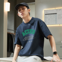 [2.5折价44元]唐狮夏款男士短袖T恤男士短袖T恤男前胸文字圆领短袖T恤