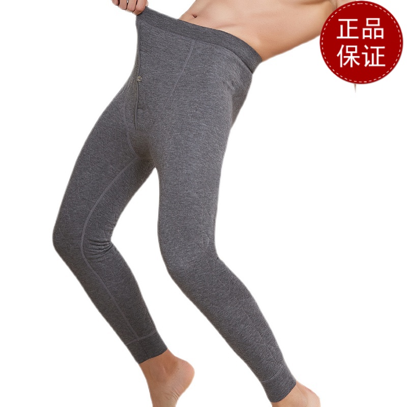 免费试穿 棉裤男士春秋季加厚真羊毛保暖裤新款秋裤高腰一体内穿修身打底裤新款冬装新款羊毛保暖裤男大码内穿毛裤加绒裤高清大图