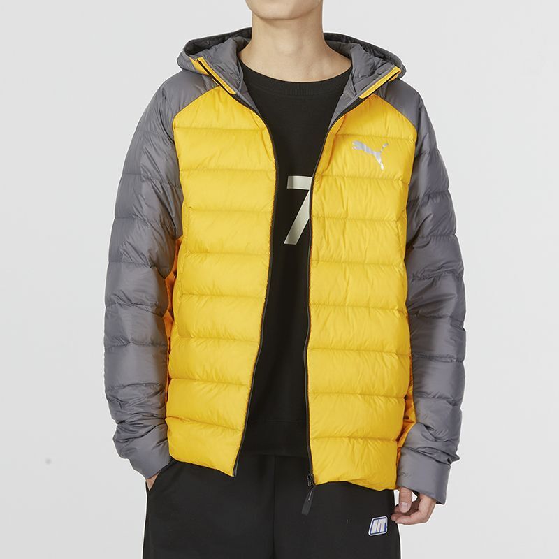 彪马(PUMA)羽绒服男装新款撞色拼接羽绒休闲服防寒保暖连帽运动外套672911-39 ZP
