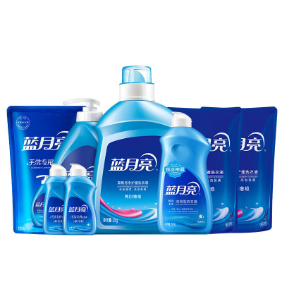 蓝月亮洗衣液组合薰亮白2kg+500g*2袋+风清白兰手洗1kg+神器500g*1瓶+500g*1袋+旅行装80g*2瓶