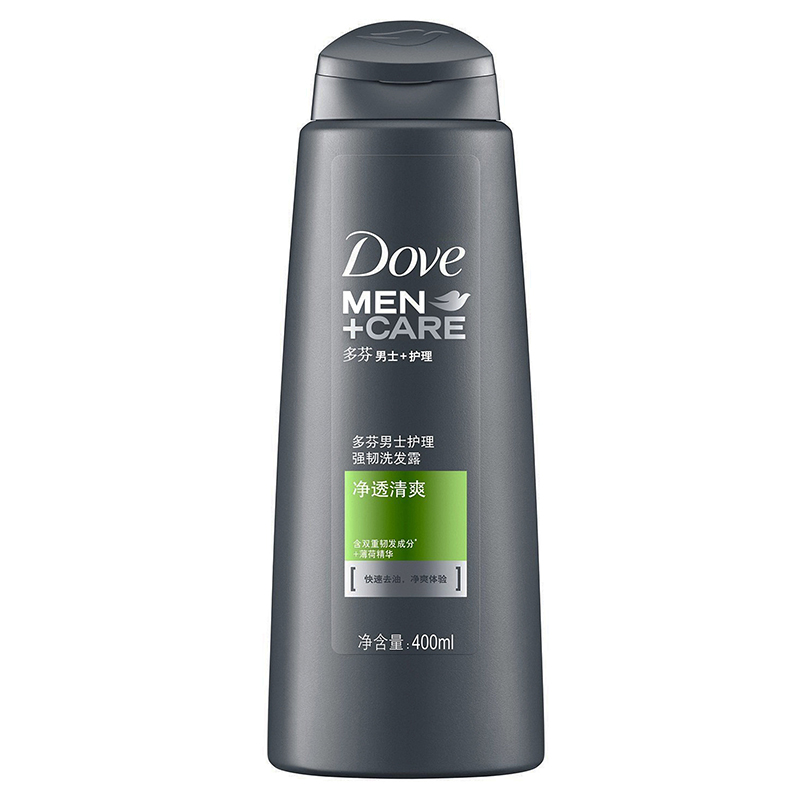 多芬(Dove)洗发水 男士+护理 强韧洗发露 净透清爽400ml[联合利华]