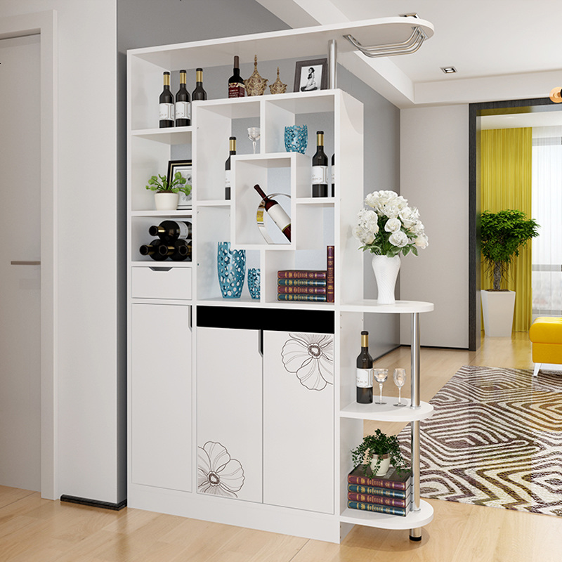 简约现代酒柜鞋柜屏风柜客厅餐厅家用摆设厅柜装饰隔断柜玄关柜_2 组装_A款120cm_框架结构