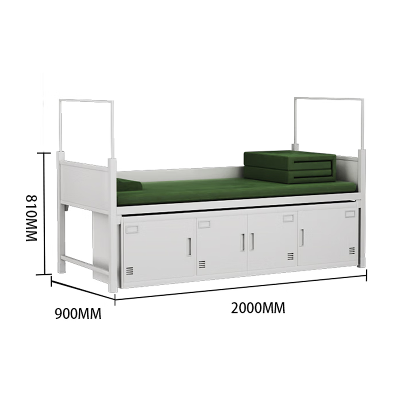 鑫金虎 钢制营具单人床铁架床带鞋柜 2000*900*810mm(13款)高清大图