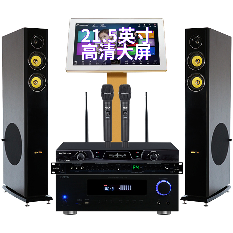 奔腾(BNTN)家庭影院点歌机ktv音响组合功放套装家用卡拉OK前级效果器双系统一体机U段无线话筒830配纽约音箱高清大图