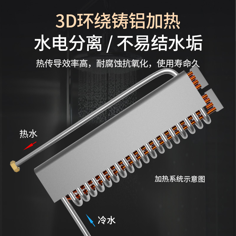 帅康(sacon)即热式电热水器速热家用出租房卫生间小型电淋浴器非储水式超薄恒温壁挂小厨宝过水热直热洗澡机SK-RD85高清大图