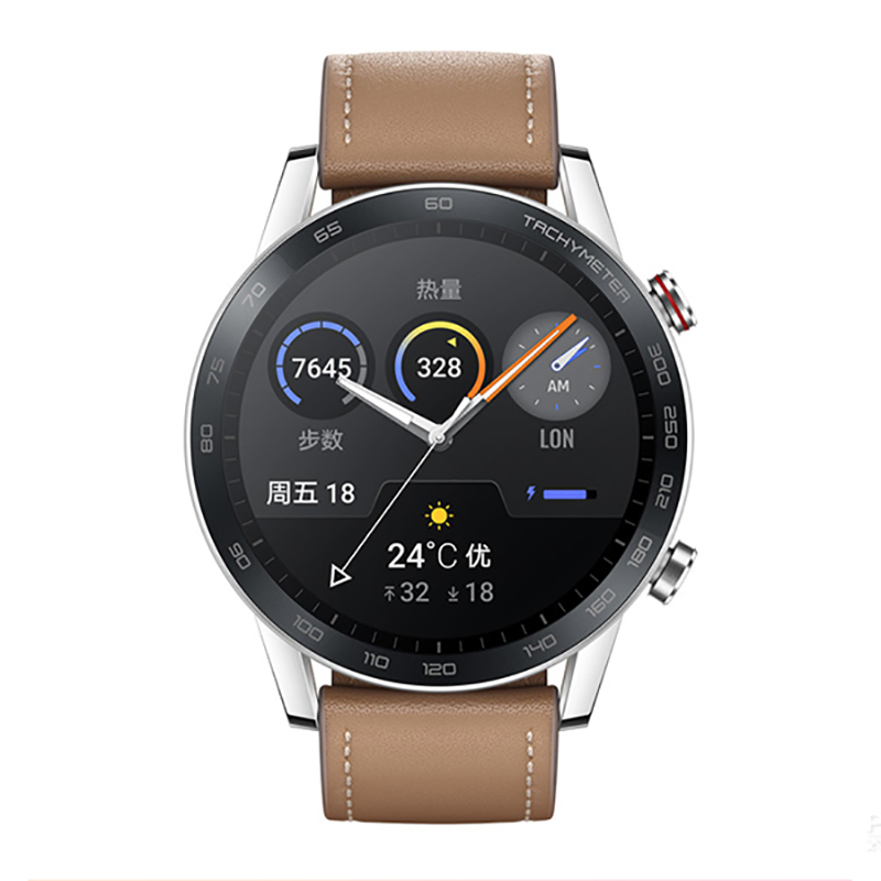 [二手95成新]荣耀手表magic watch2 亚麻棕 46mm 运动款 智能手表