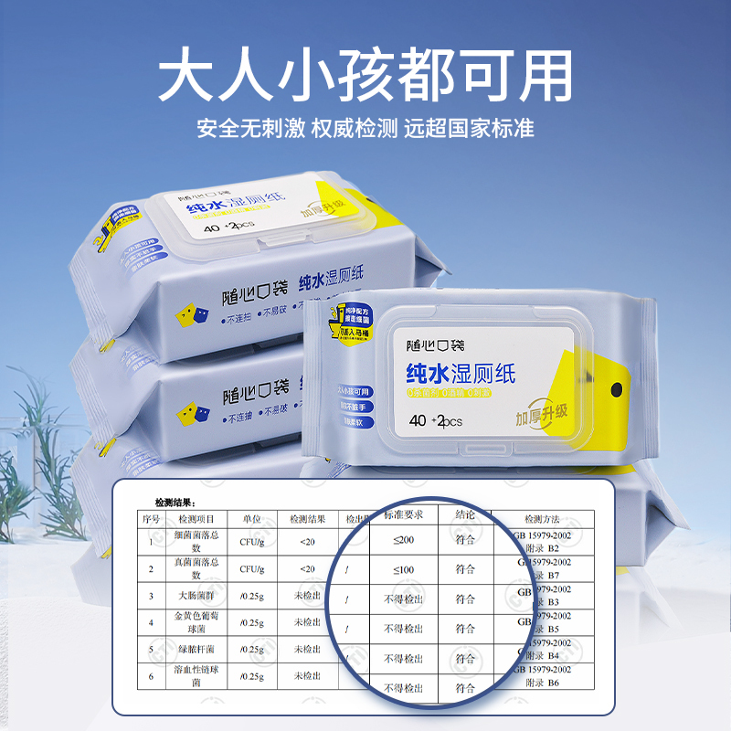 随心口袋纯水湿厕纸 42片/包高清大图