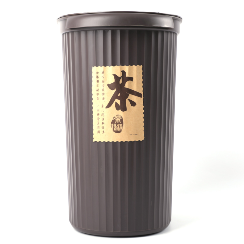唐宗筷 带盖茶渣桶 茶水桶 排水桶 茶叶垃圾桶 泡茶滤水桶 储茶桶 废茶桶 茶色 小号 送导水管 C6813