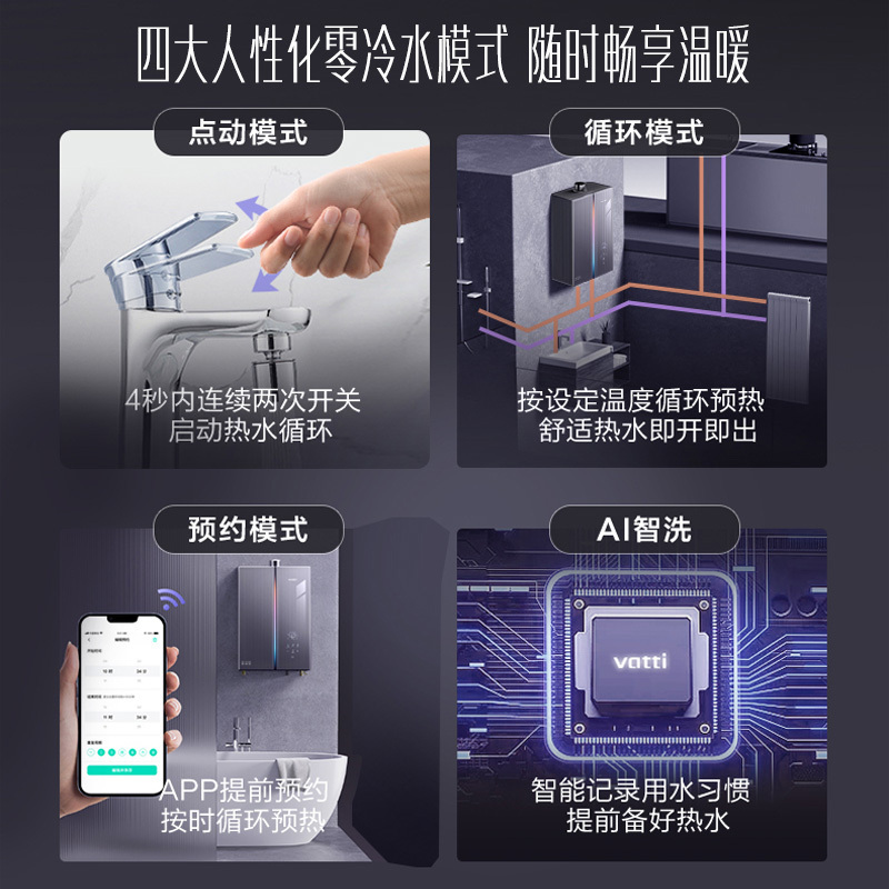 [线上品]华帝(vatti)官方16升家用燃气热水器i12571B-16(天然气)G5L 5A级一级