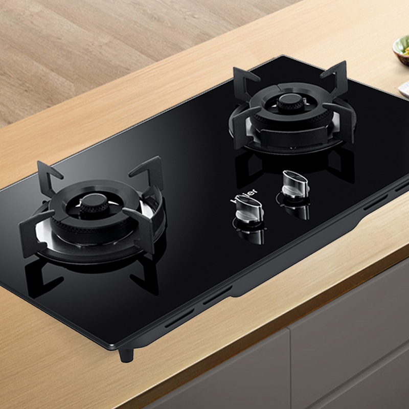 海尔Haier燃气灶JZT-Q737(12T)台嵌两用式防爆钢化玻璃灶面5.1KW火力天然气灶具双灶新品苏宁自营高清大图