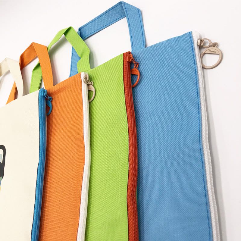 作业袋 [正版]小学生分类作业袋4个 大容量试卷收纳 学习拎书袋 新学期手提补课包 语文数学英语作业文件资料袋 学科分类图片