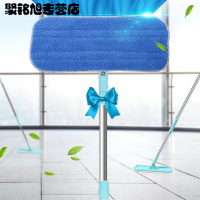 平板拖把家用旋转拖布拖把头吸水不毛木地板拖把瓷砖墩布蓝色布湿拖灰尘白色布干擦拖把及拖把时尚创意清洁用品