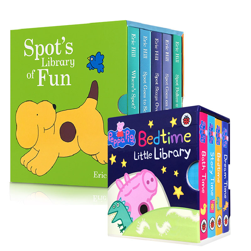 [正版]送音频英文原版Peppa Pig Bedtime Little Library4册粉红猪小妹手掌书where’
