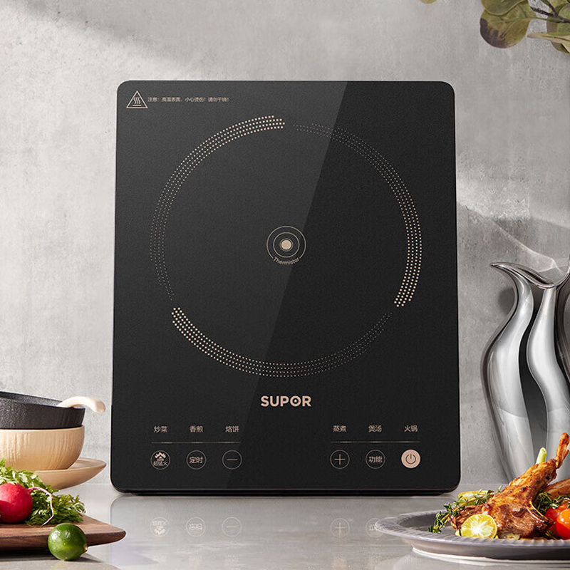 苏泊尔(SUPOR)电磁炉家用2200W大功率超猛火新型智能爆炒炒菜一体耐用面板纤薄火锅炉 C22-IA822D高清大图