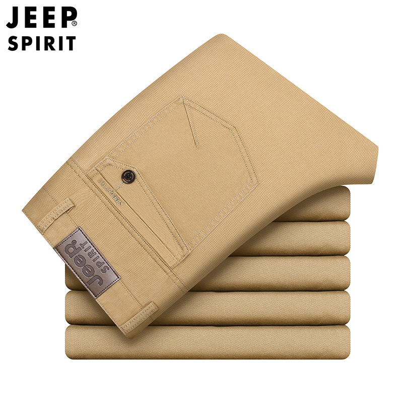 JEEP SPIRIT吉普男装男裤子男秋冬男士休闲裤宽松直筒休闲工装棉长裤高清大图