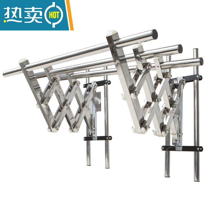 敬平高层免打孔护栏晾衣架防盗网晾衣杆晒被子毛巾架户外飘窗晒被器 X款-杆长1.8米[202管]套装晒衣篮高清大图