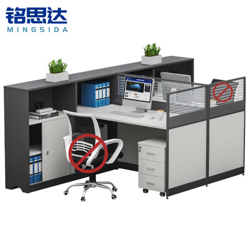 铭思达屏风工位1.72米对坐双人含柜套高清大图