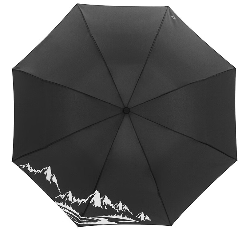 天堂伞便携折叠强效拒水雨伞防风加固三折 34330E 藏青色高清大图
