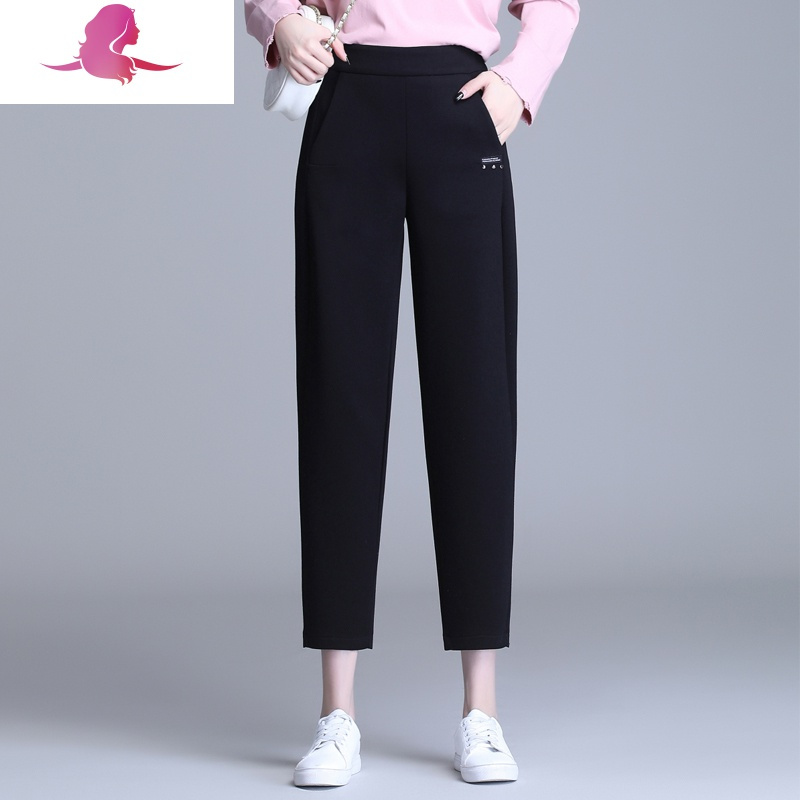 艳如飞灰色运动裤女宽松卫裤2020新款春秋显瘦休闲哈伦裤大码九分女裤子休闲裤