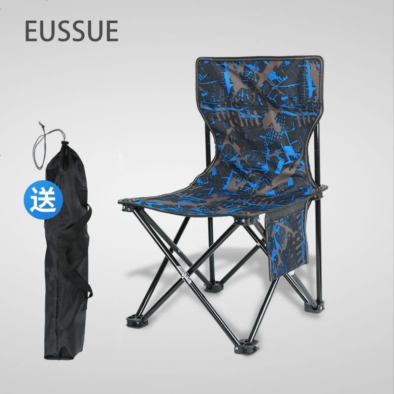 EUSSUE户外折叠椅钓鱼椅小凳子排队神器写生椅便携送收纳袋 中号红色图片