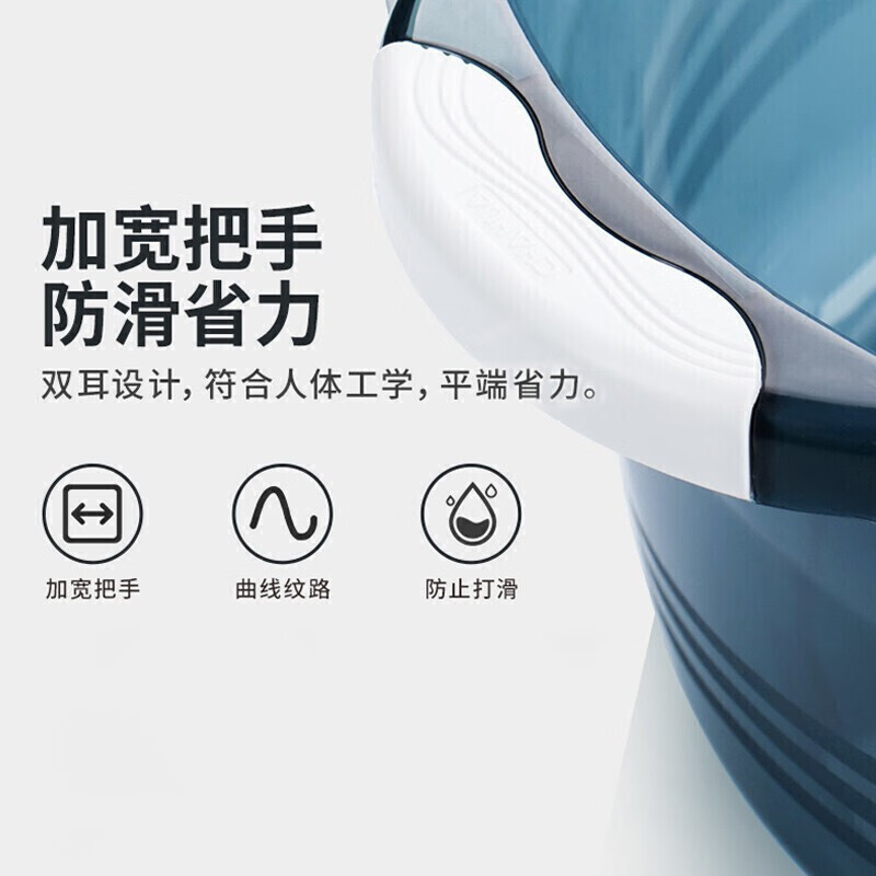 CHAHUA茶花03421K洗脸盆大号含把手38cm泡脚洗脚盆洗衣盆加厚塑料盆洗菜盆高清大图