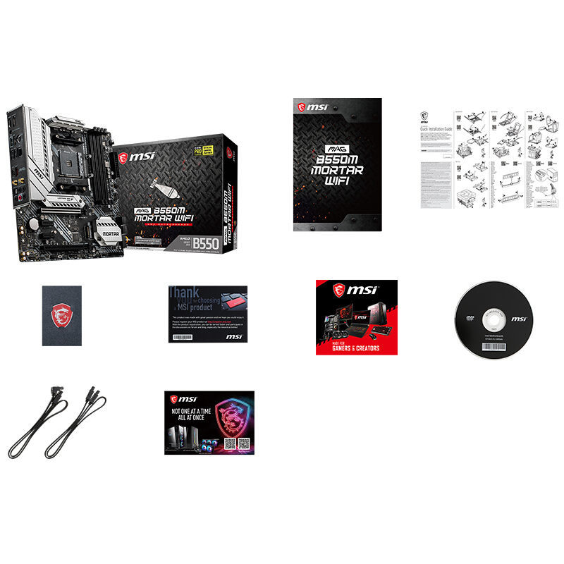 微星 MSI MAG B550M MORTAR WIFI迫击炮电脑主板 支持3700X/3600X/3600 CPU(AMD B550/Socket AM4)