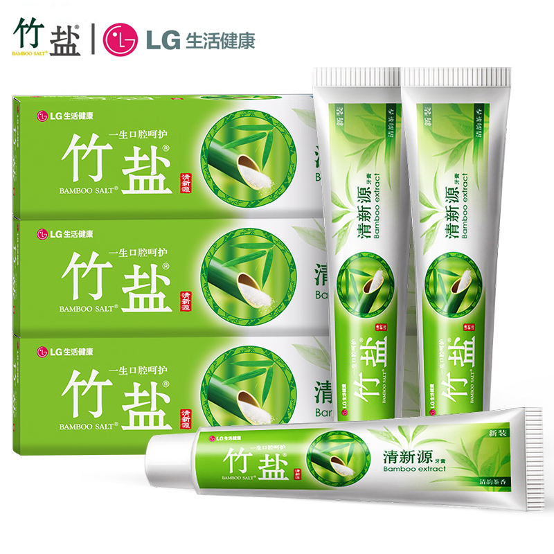 LG竹盐清新源牙膏110g*3支(清韵茶香)清雅怡人 清新口气 呵护牙龈健康