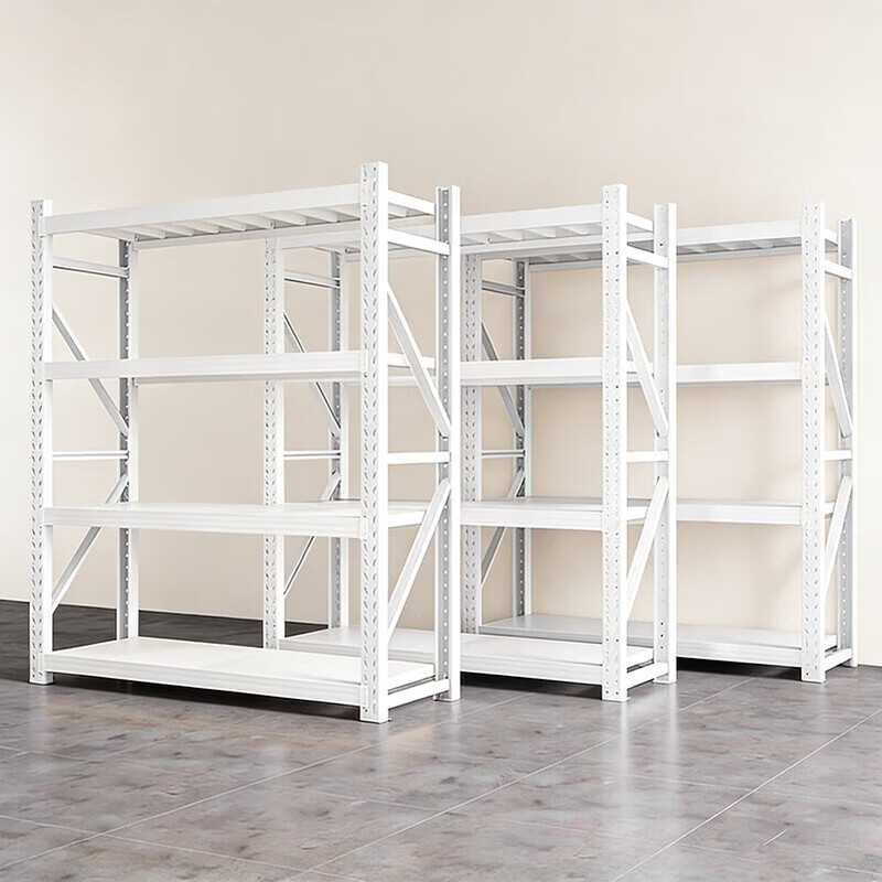 晋舰货架仓储货架置物架重型落地器材架120*60*200cm280kg白色/4层高清大图