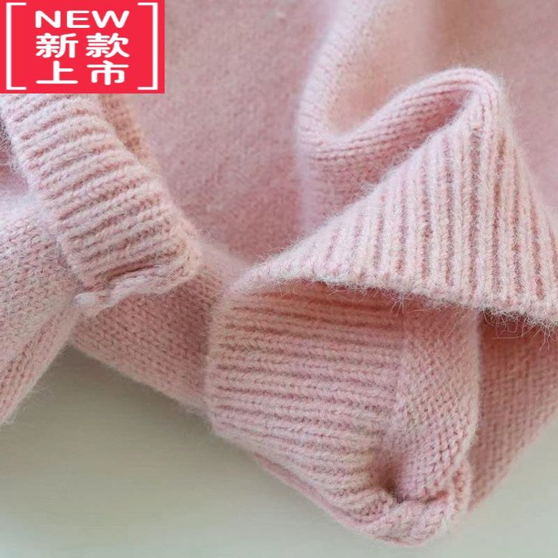 可莉允女童毛衣2022新款洋气儿童粉糯连帽套头针织衫女宝宝韩版帽子衫潮图片