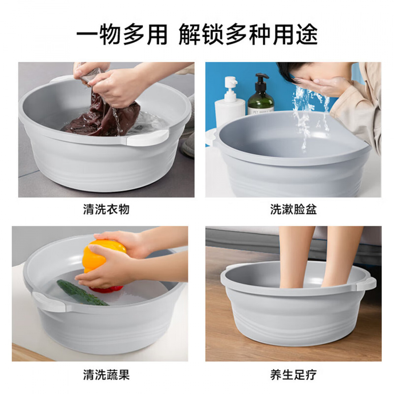 五月花洗脸盆大号38CM2只装 洗菜盆 洗脚盆 学生塑料盆 脸盆 泡脚盆高清大图