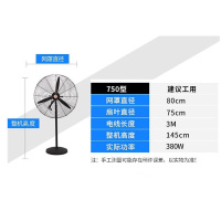 电风扇FS-75商用大型工业扇车间工厂大落地扇750mm车间维修厂用大型工业扇380V大功率黑色
