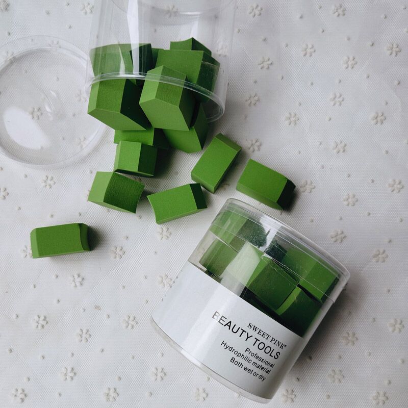 粉色安琪sweetpink 干湿两用果冻粉朴15PCS/盒绿色干湿两用 清洁 粉扑 化妆棉 化妆粉扑高清大图