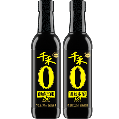 千禾零添加御藏180天500ml-2特级生抽酱油炒菜凉拌点蘸调味