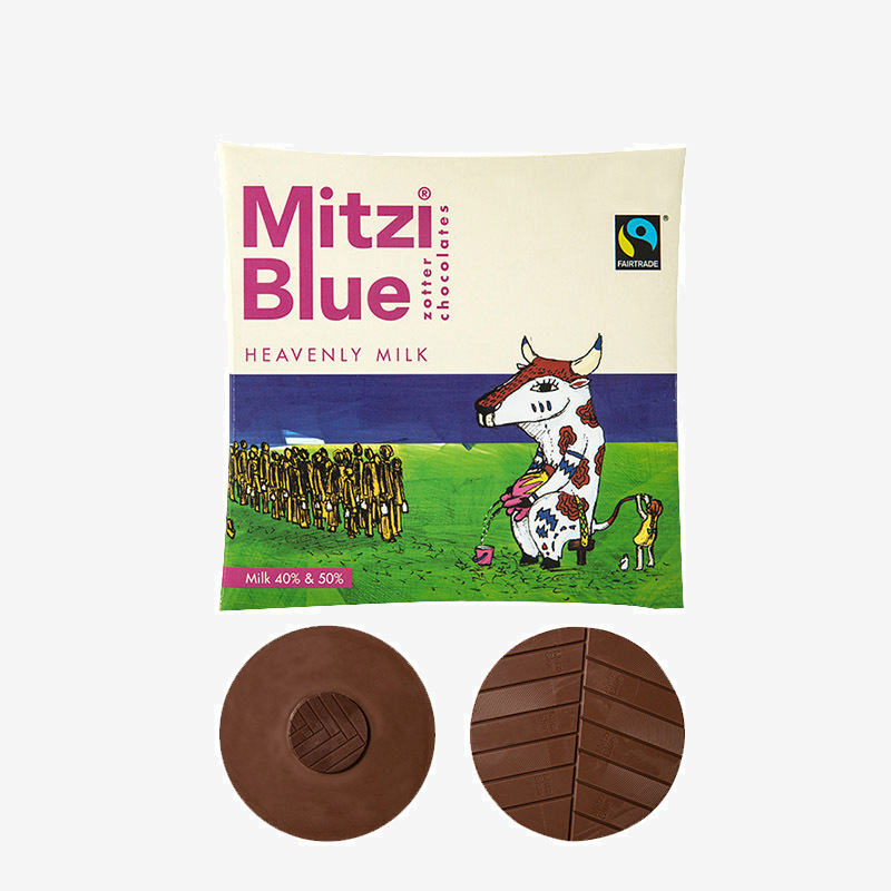 [满2片送精美礼盒]Zotter“人间天堂牛奶”米兹蓝调唱片系列巧克力65g